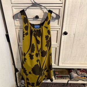 Simply Vera Vera Wang Olive and Black Floral Midi Dress